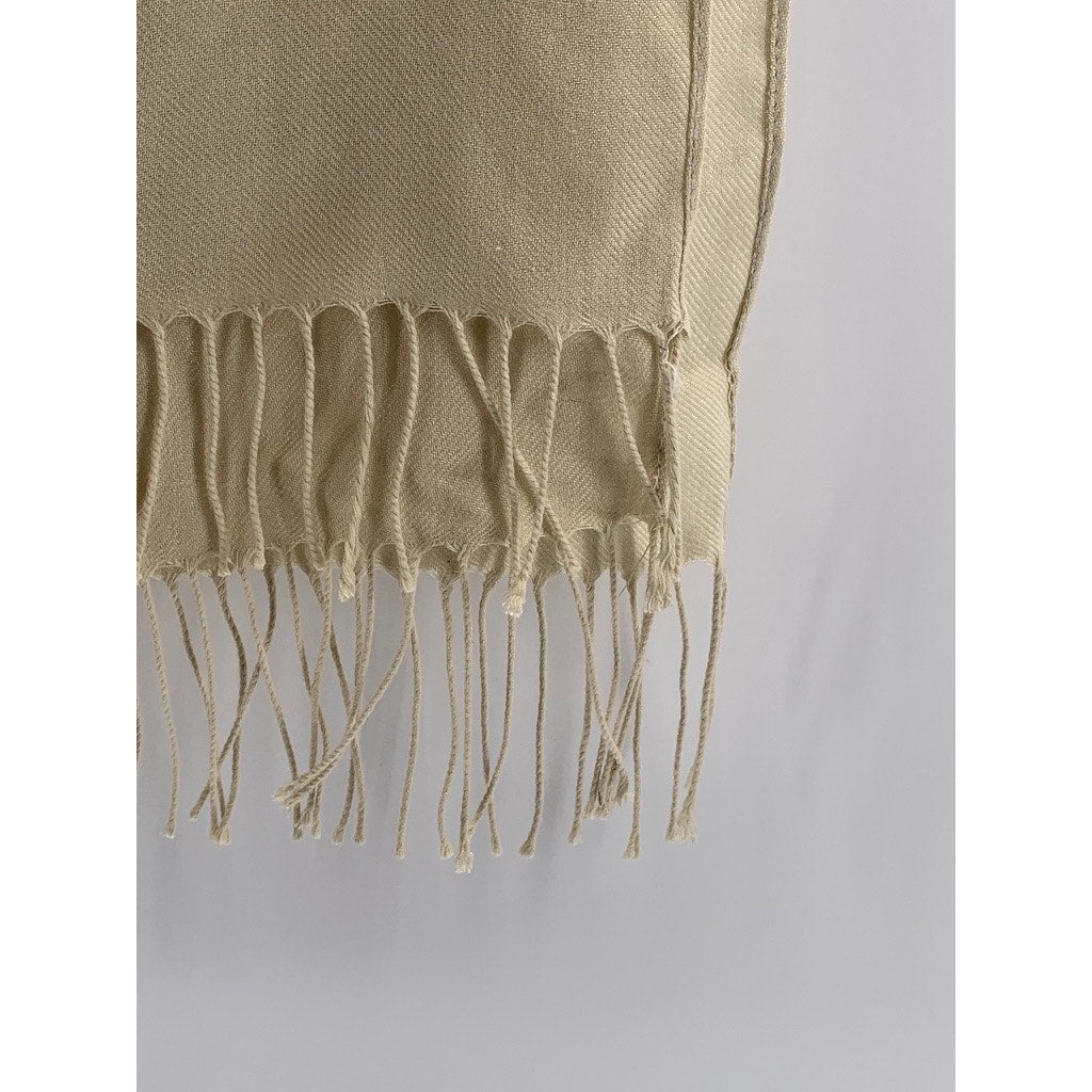 UNBRANDED Women's Beige Soft Fringe Wrap Scarf SZ OS