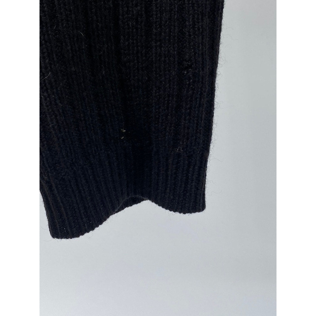 REFORMATION Women’s Black Crewneck Ribbed Long Sleeve Knit Top SZ M