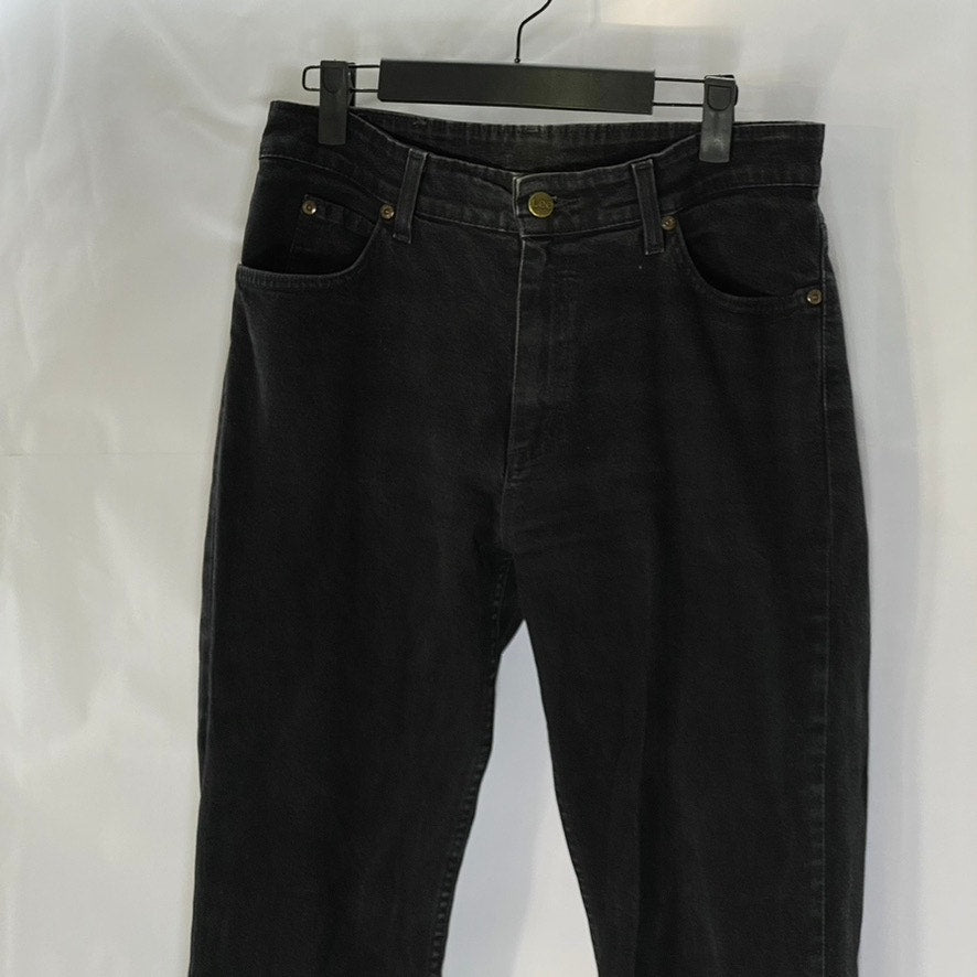 LEE Men's Black Solid Stretch Sarja Relaxed Straight-Leg Denim Jean SZ 33X33