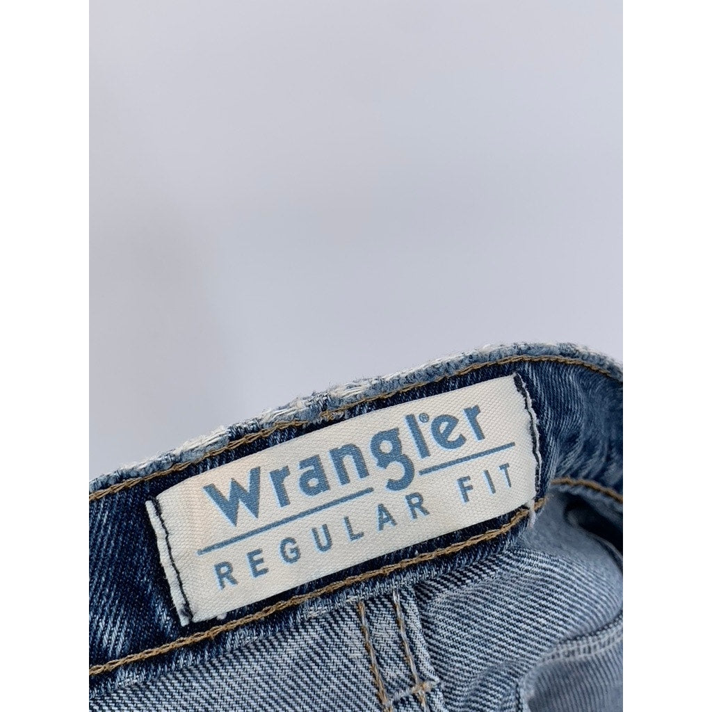 WRANGLER Men's Blue Vintage Distressed Regular-Fit Jeans SZ 33X30