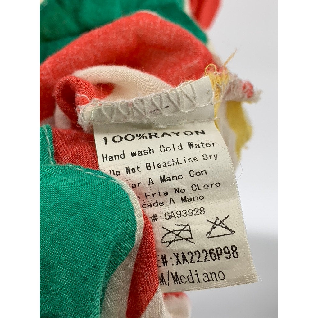 A'GACI Women's Multicolor Striped Front-Zip Pocket Mini A-Line Dress SZ M