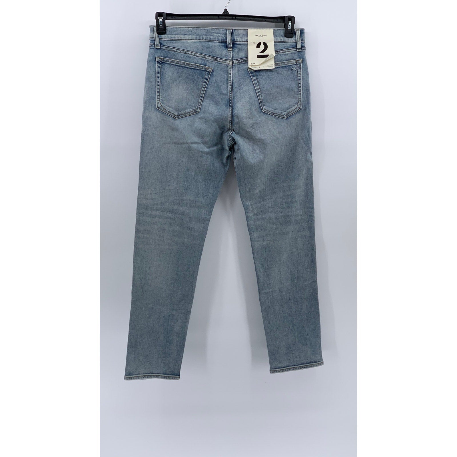 RAG & BONE Men's Flynn Light Blue Fit 2 Slim-Fit Five Pocket Jeans SZ 34X32