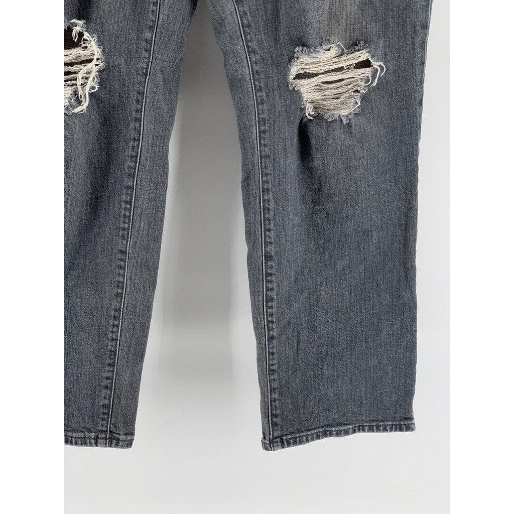 UNIVERSAL THREAD Women's Gray Vintage Straight Distressed Jeans SZ 12 / 31R