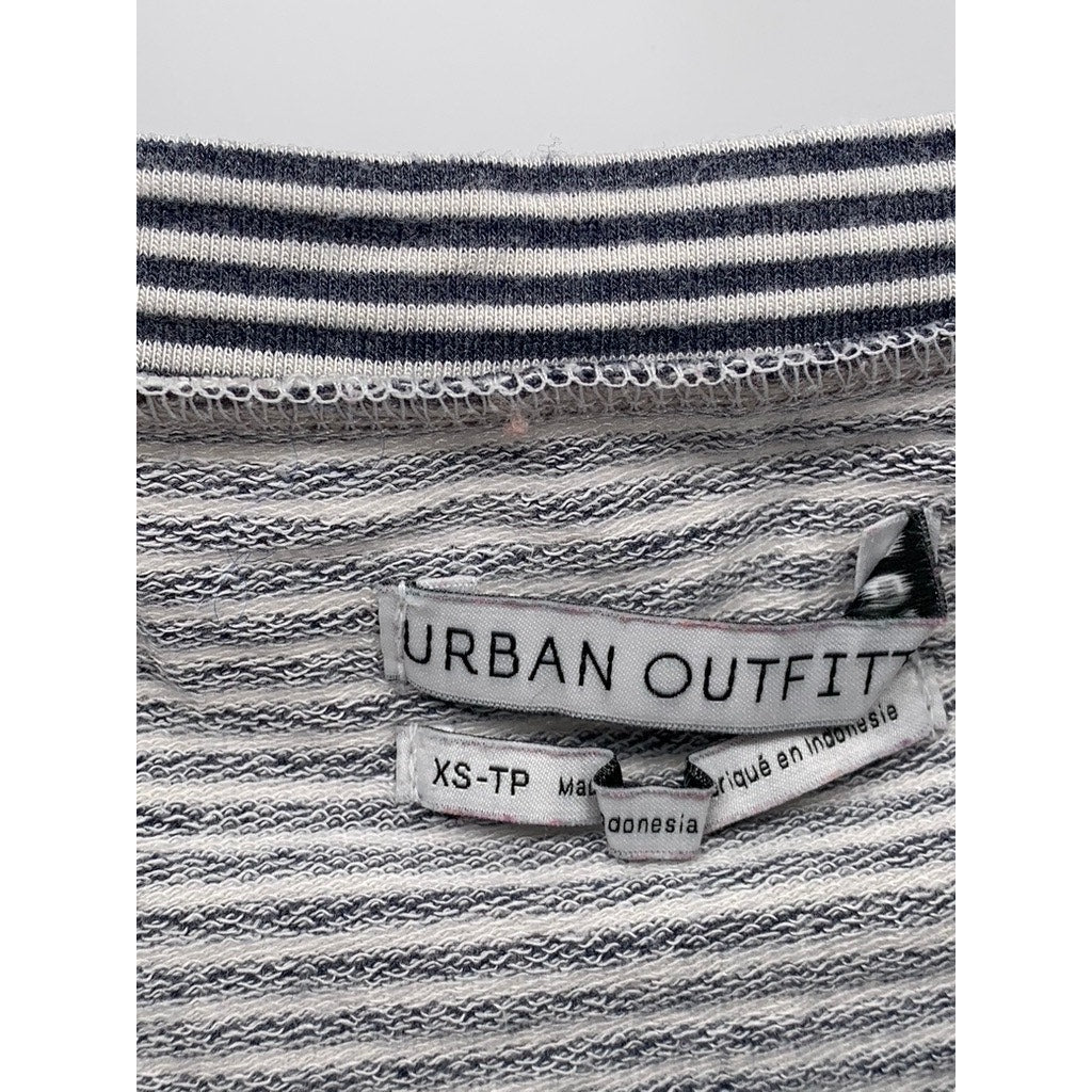 URBAN OUTFITTERS Women's Blue-White Striped Straight-Neck Bodycon Dress SZ XS