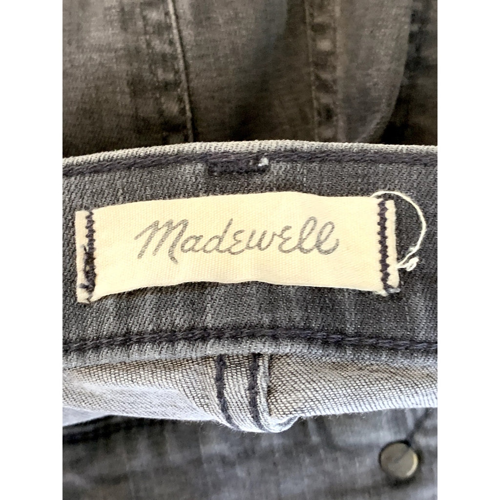 MADEWELL Women's Black 9" Mid-Rise Skinny Frayed Hem Denim Five-Pocket Jean SZ28