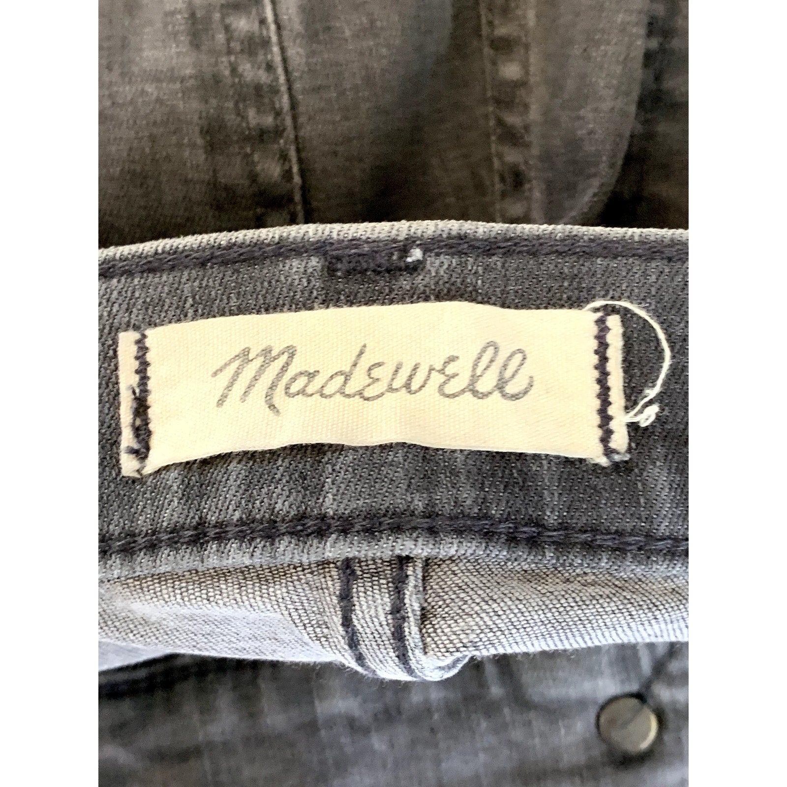 MADEWELL Women's Black 9" Mid-Rise Skinny Frayed Hem Denim Five-Pocket Jean SZ28