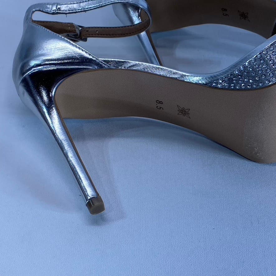 BCBGENERATION Women's Silver Rhinestone Nallah-2 Platform Sandals SZ 8.5