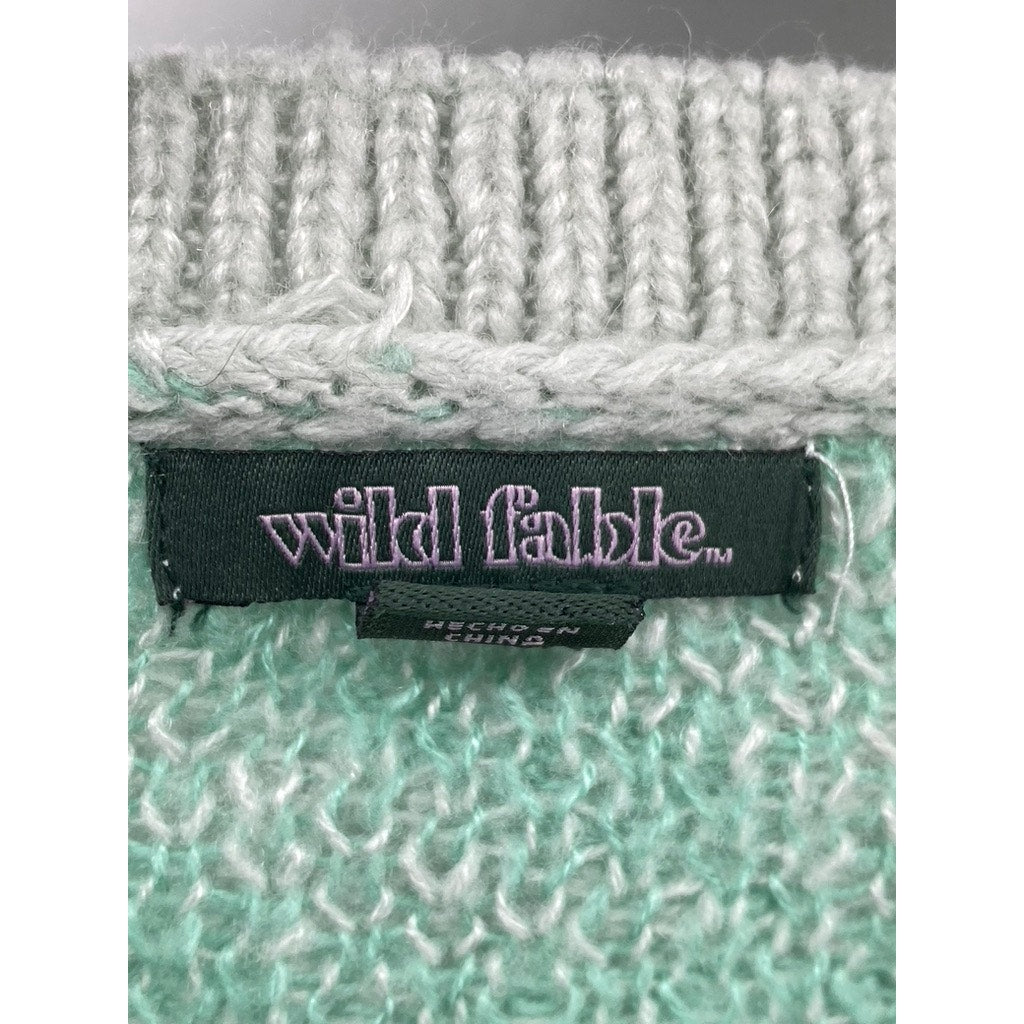 WILD FABLE Women’s Gray-Green Knit Button-Up Long Sleeve Cardigan SZ S