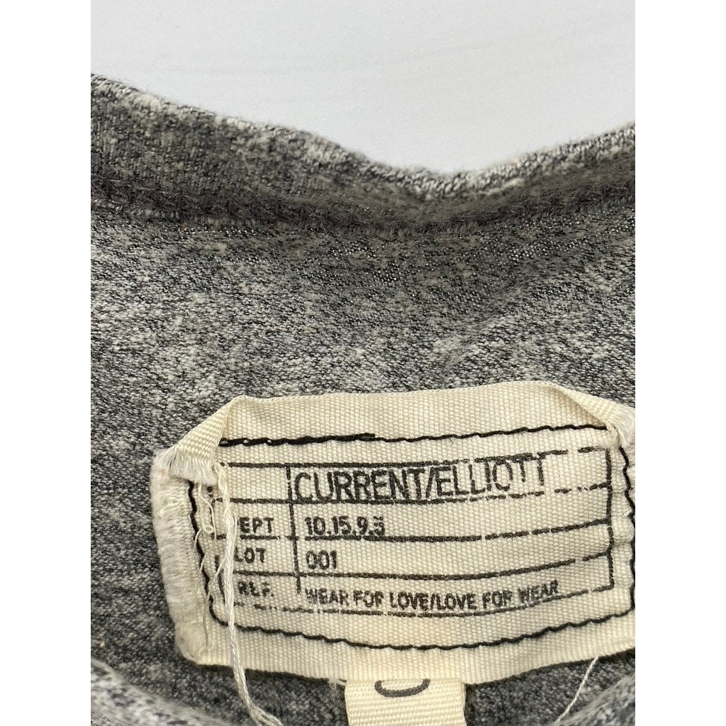 CURRENT/ELLIOTT Women's Heather Gray Star Relaxed Fit Crewneck Tank Top SZ 0