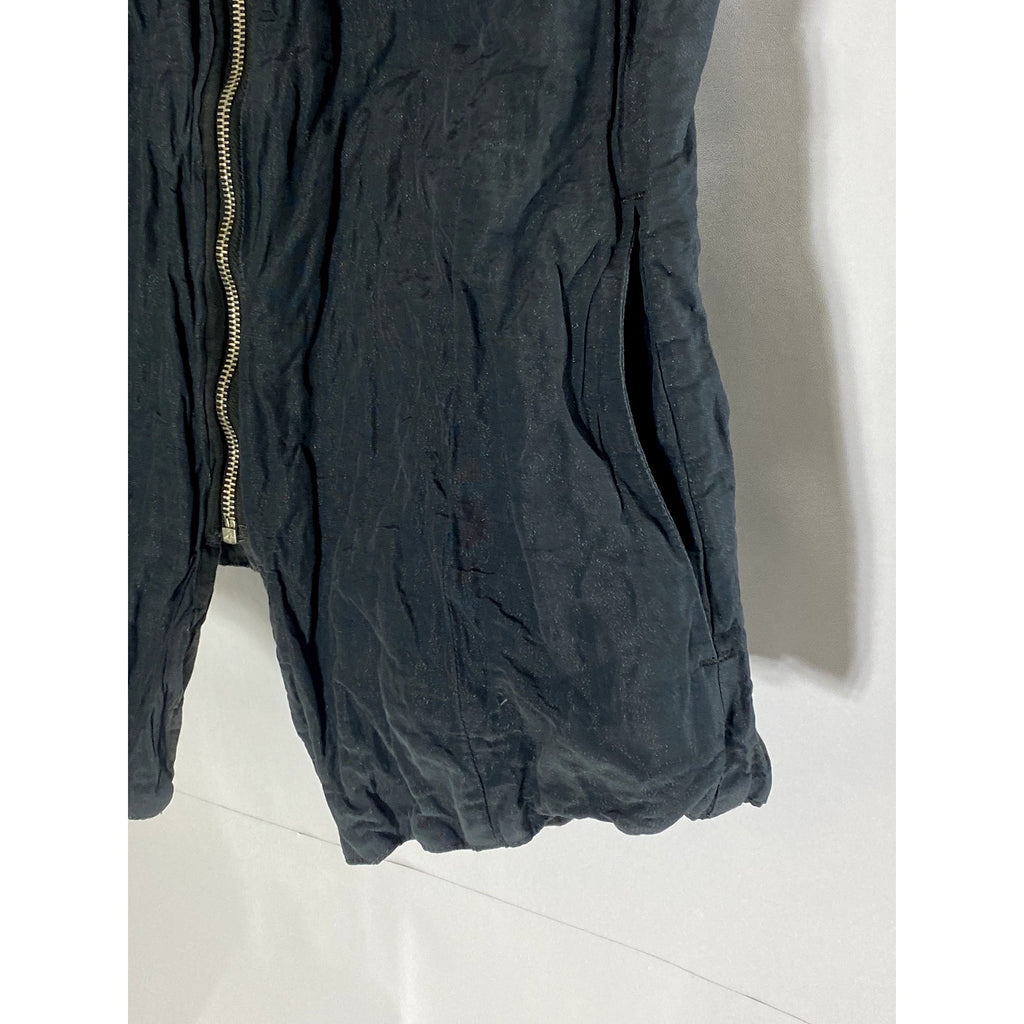 C.P. COMPANY Men's Vintage Black Textured Zip-Up Sleeveless Collarless Vest SZ42