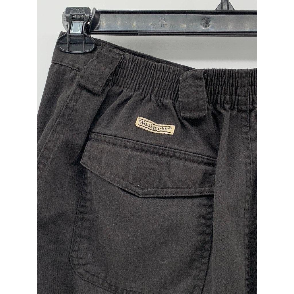 WEEKENDER Men's Black Solid Trader Cargo Shorts SZ 36