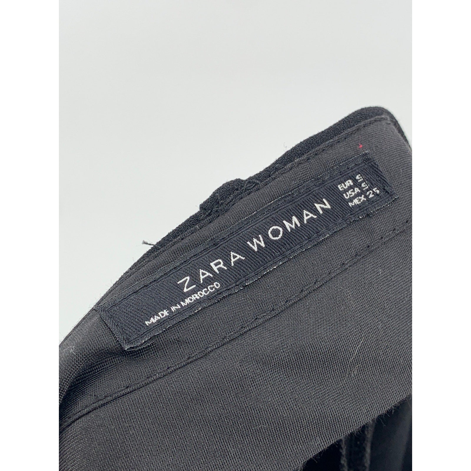 ZARA Women's Black Solid Straight-Leg High-Rise Flat Front Pants SZ S