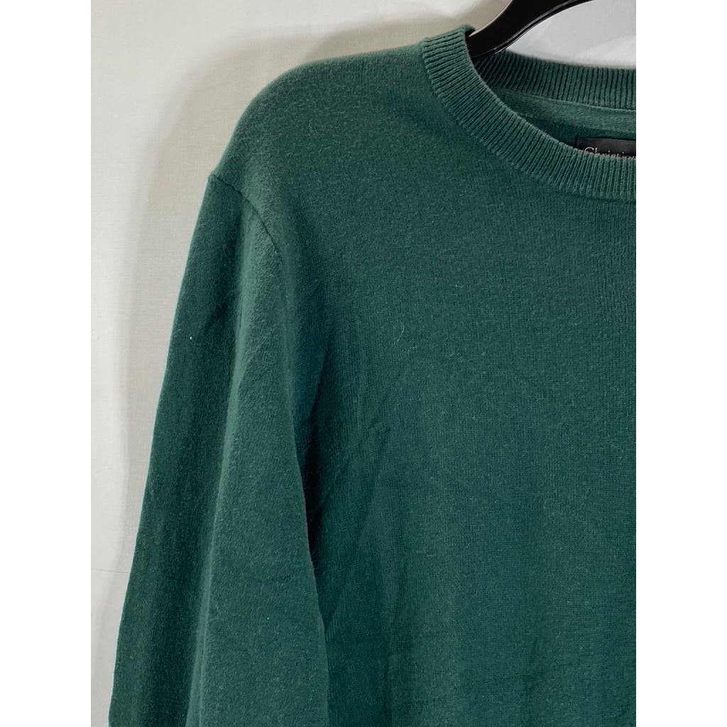 CHRISTIAN LACROIX Men's Green Crewneck Pima-Blend Pullover Sweater SZ M