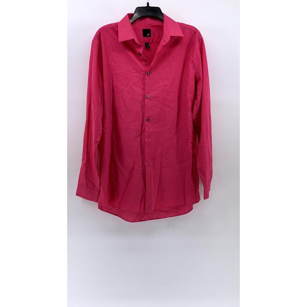 JF J, FERRAR Men's Fuschia Slim-Fit Button-Up Long Sleeve Shirt SZ L(16-16.5)