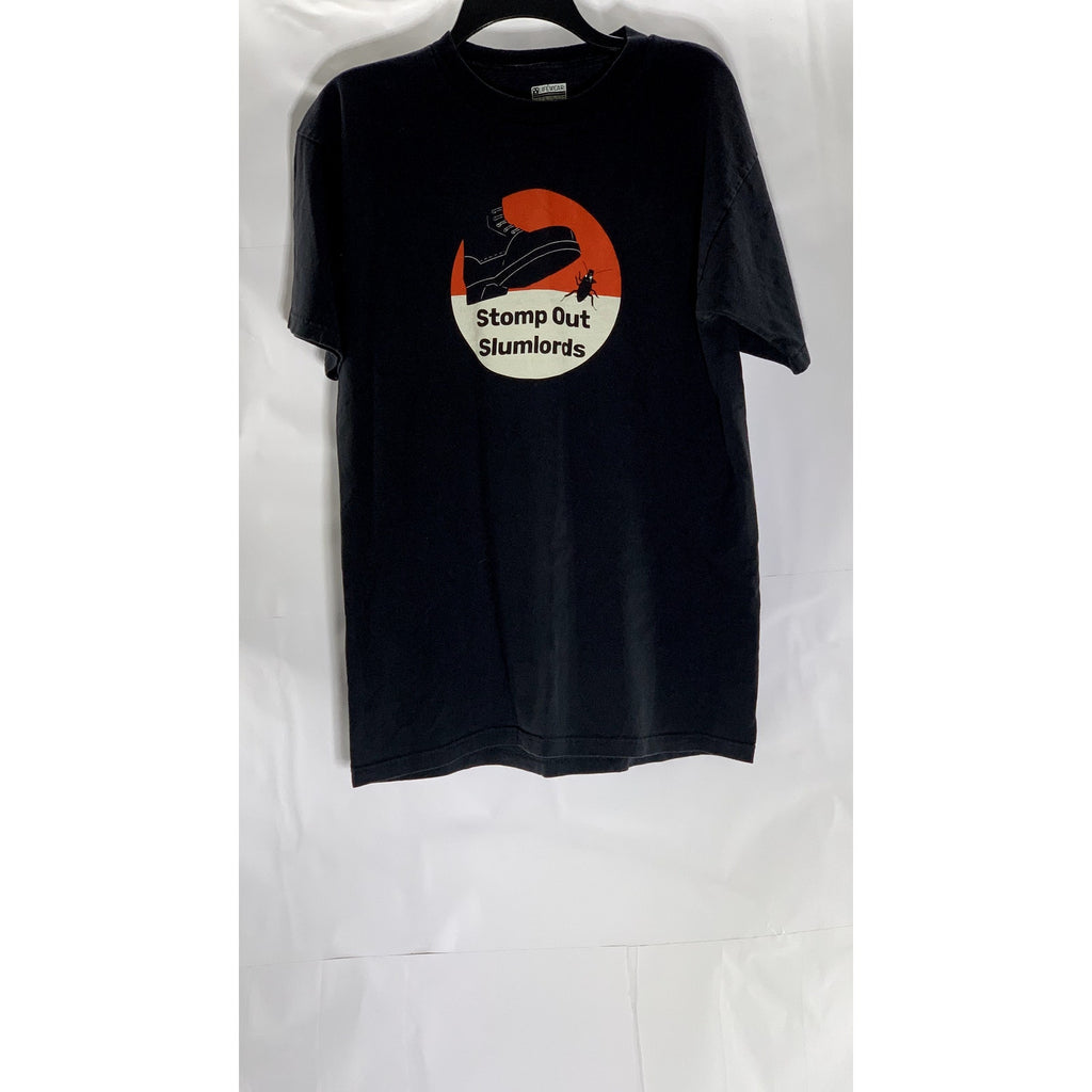 LIFEWEAR Men's Black " Stomp Out Slumlords" Graphic Short Sleeve T-Shirt SZ L