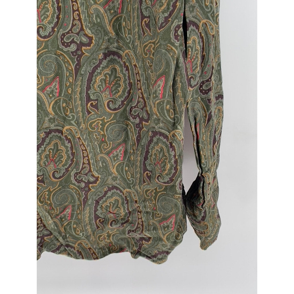 AUSTIN REED Vintage Paisley Pattern Bespoke Fit Button-up Shirt SZ M