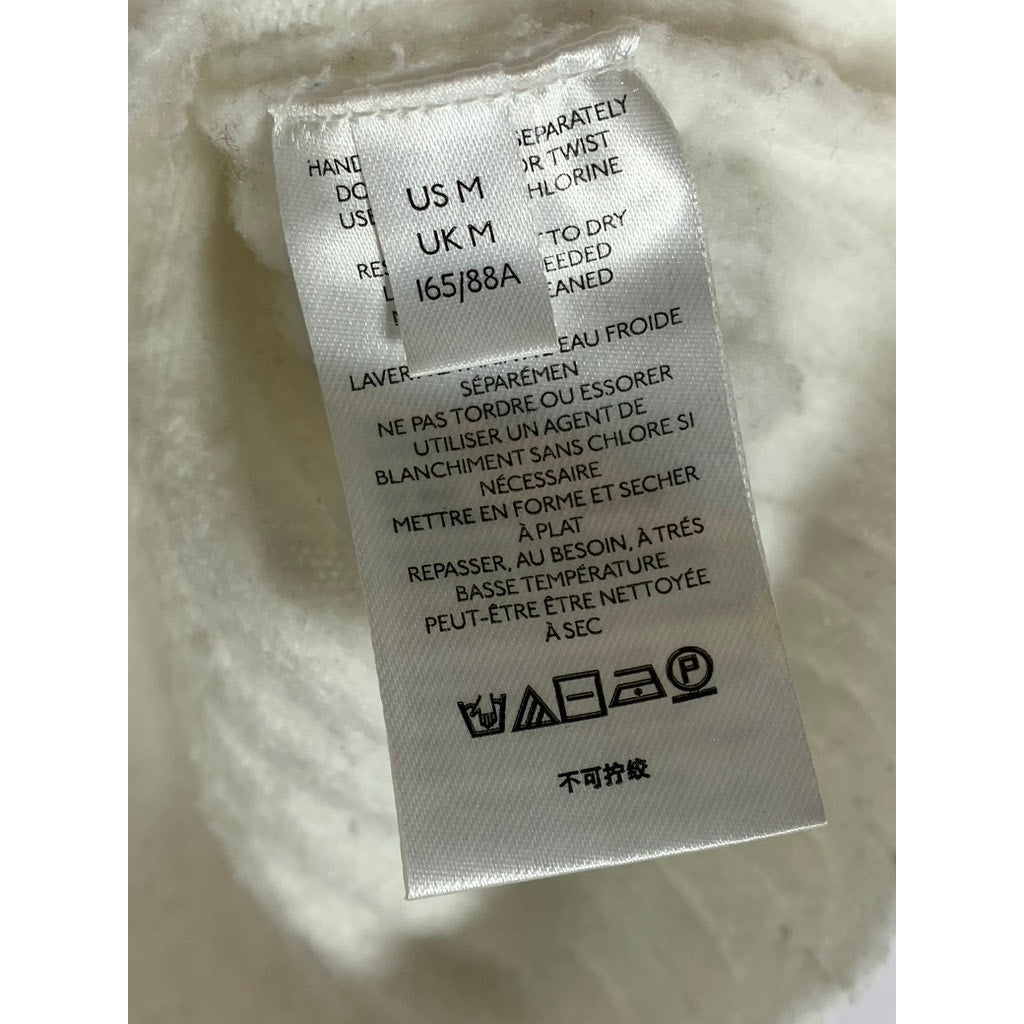 URBAN OUTFITTERS Women's Cream Fuzzy Rochelle Button-Up Cropped Cardigan SZ M