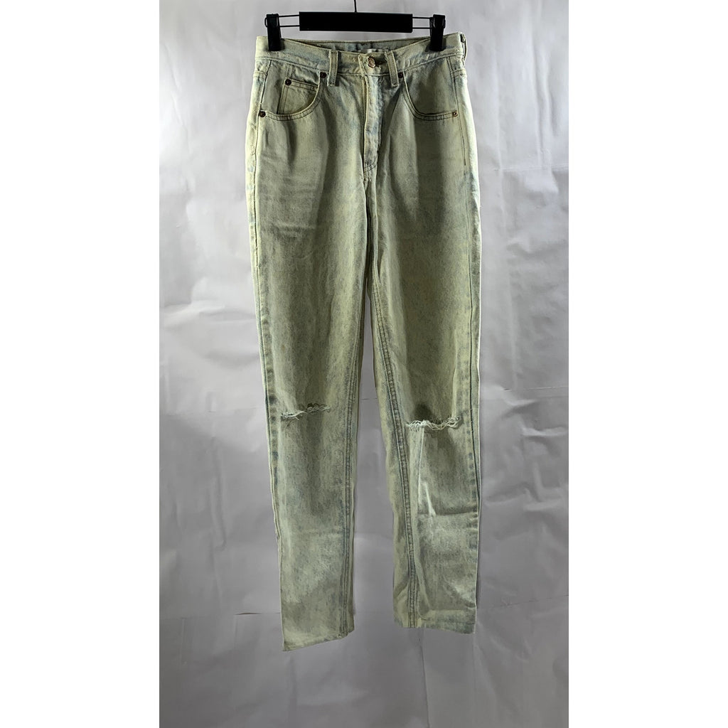 CALVIN KLEIN SPORT Women's Light Blue Distressed Skinny-Leg Denim Jean SZ 4