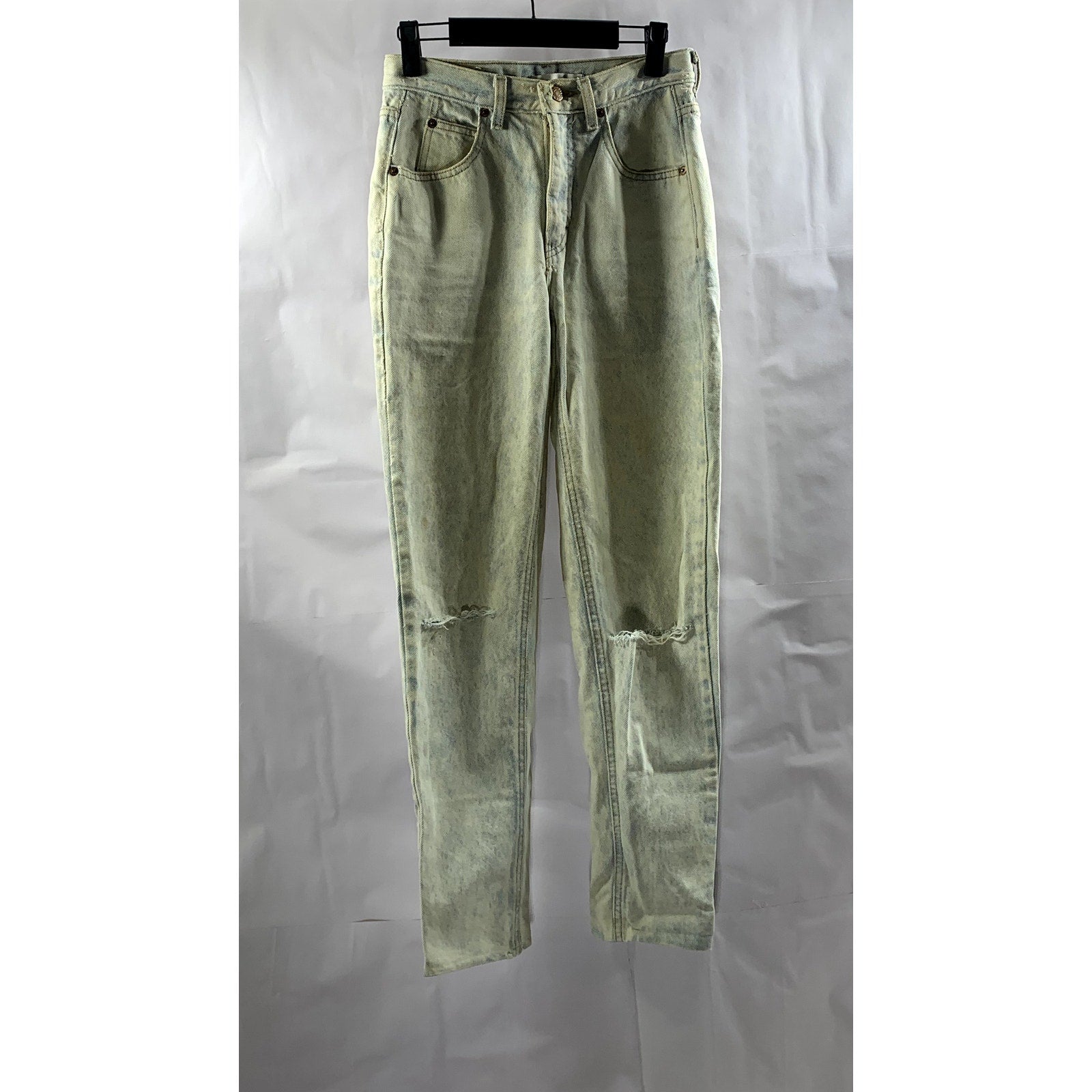 CALVIN KLEIN SPORT Women's Light Blue Distressed Skinny-Leg Denim Jean SZ 4