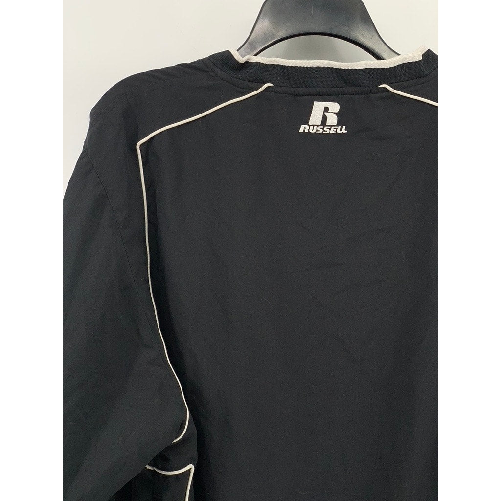 RUSSELL Men's Black Mckendree University V-Neck Long Sleeve Windbreaker SZ M