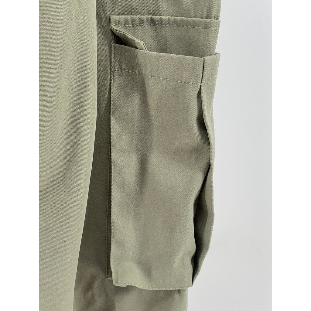 BLUSH MARK Women's Olive Green Solid Cargo Straight-Leg Pants SZ XL