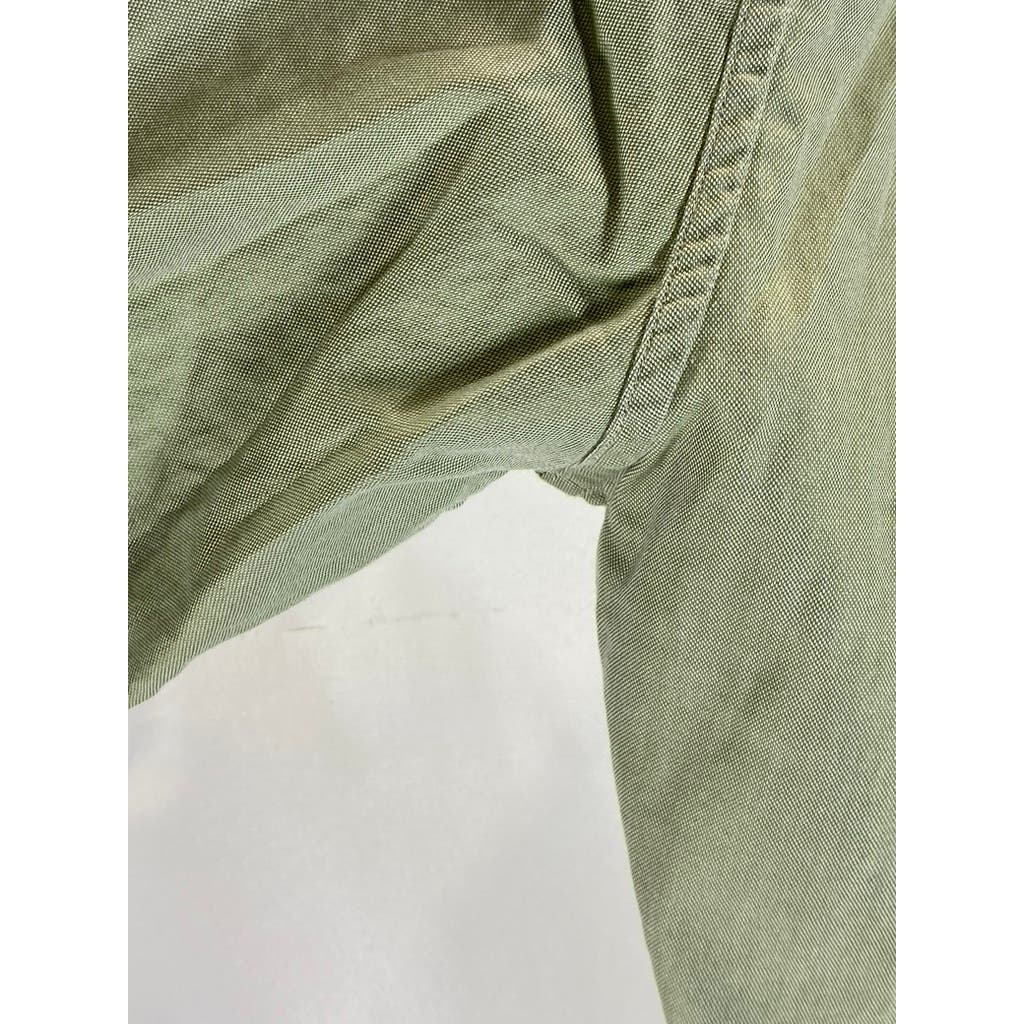 7 FOR ALL MANKIND Men's Green Button-Up Long Sleeve Shirt SZ L