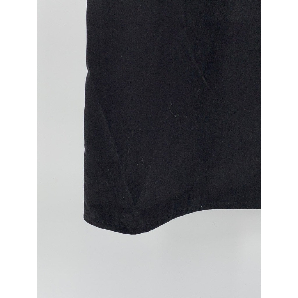 FASHION GALERIA Men's Black Short Sleeve Button-Up Regular-Fit Shirt SZ M