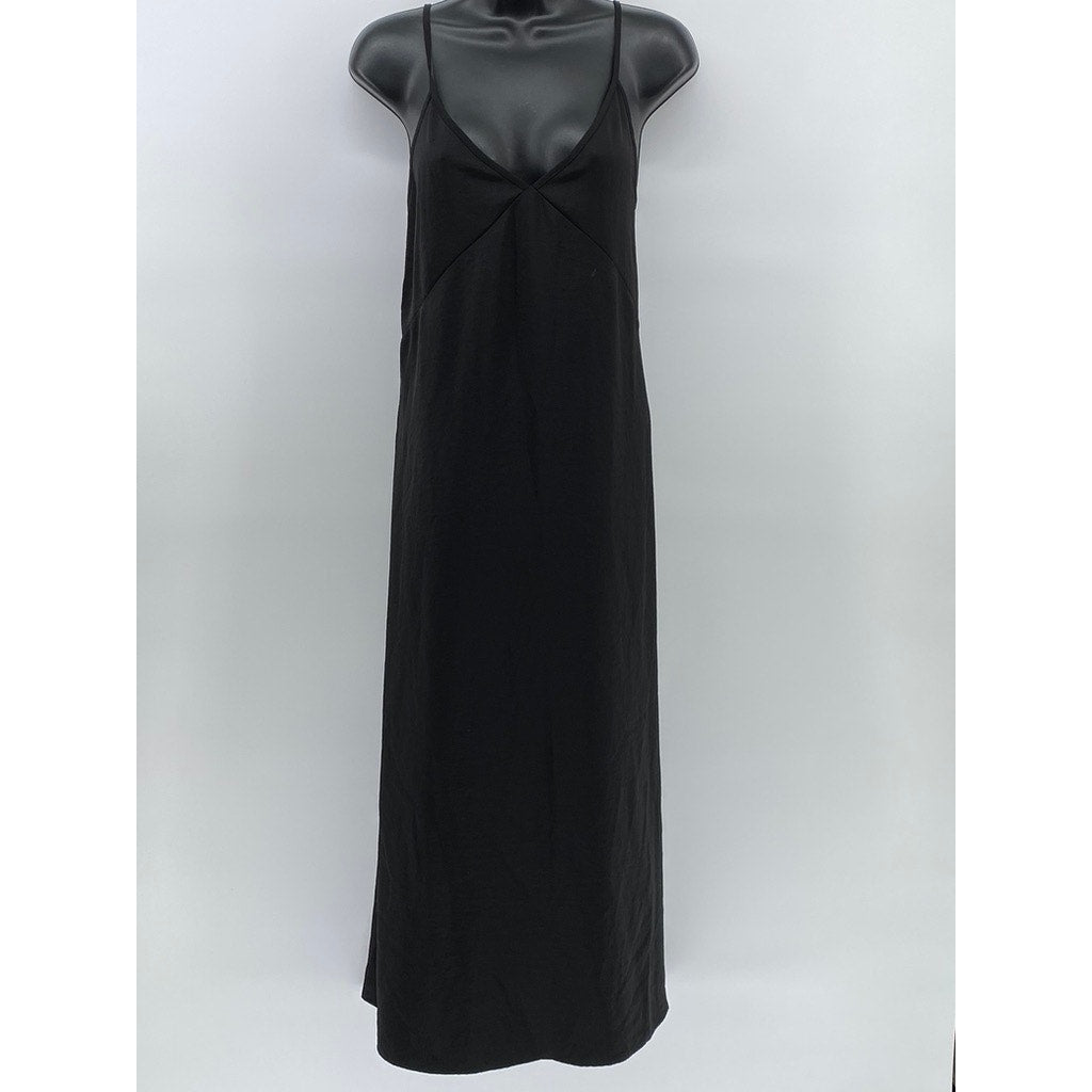 UNIQLO Women's Black V-Neck Camisole Midi Dress SZ S