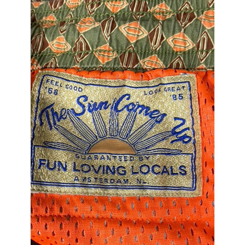 SCOTCH & SODA AMDSTERDAM Men's Tan Printed Drawstring Pull-On Shorts SZ SZ XL
