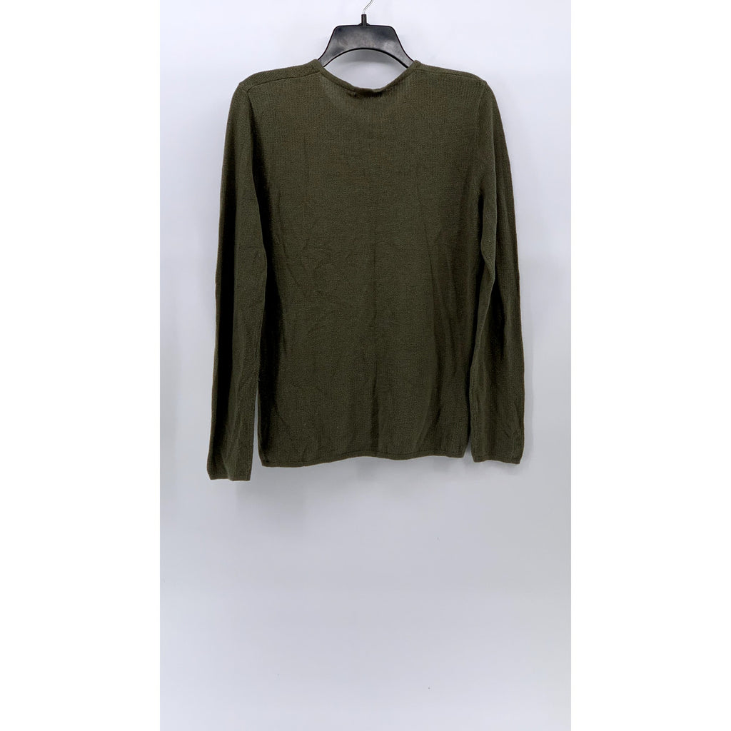 ZARA Men's Olive Green Knit Long Sleeve Casual Henley Shirt SZ M