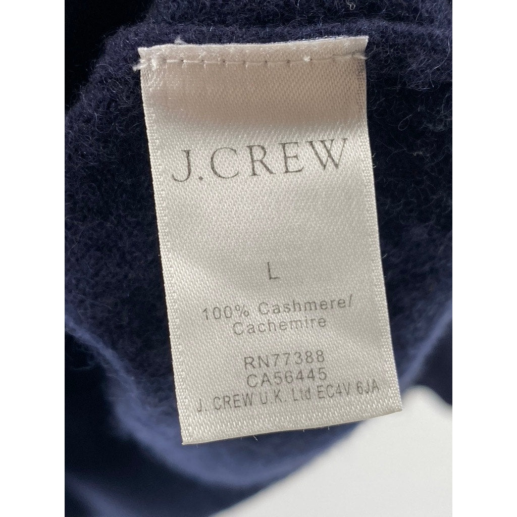 J.CREW Men’s Navy Blue V-Neck Italian Cashmere Long Sleeve Sweater SZ L