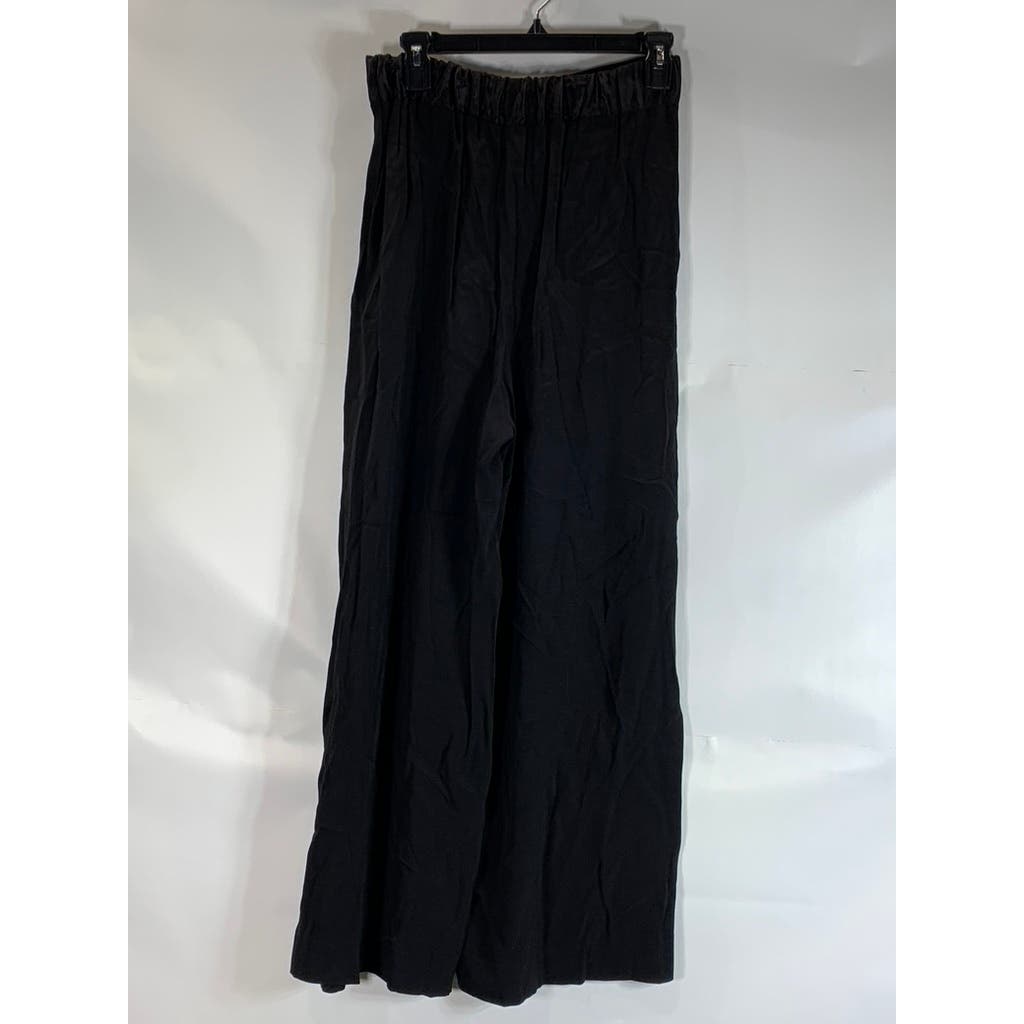 JOSIE NATORI Women's Petite Black Wide Leg Classic Vintage Lounge Pants SZ M