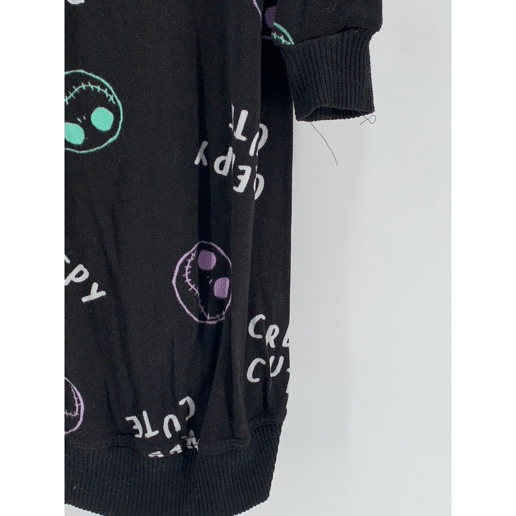 DISNEY Women's Black The Nightmare Before Christmas Print Hooded Sleep Gown SZ S