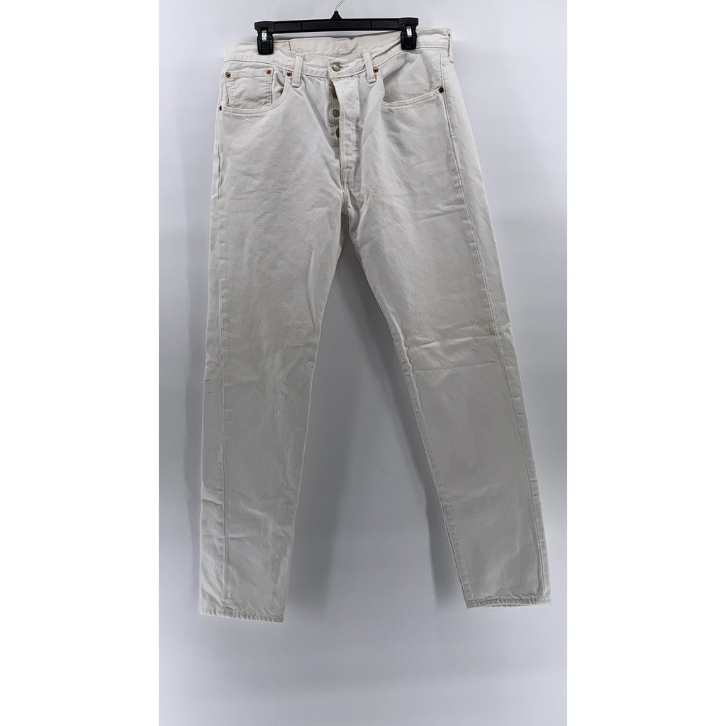 LEVI'S Men's White 501 CT Button-Fly Denim Five-Pocket Jeans SZ 32X34