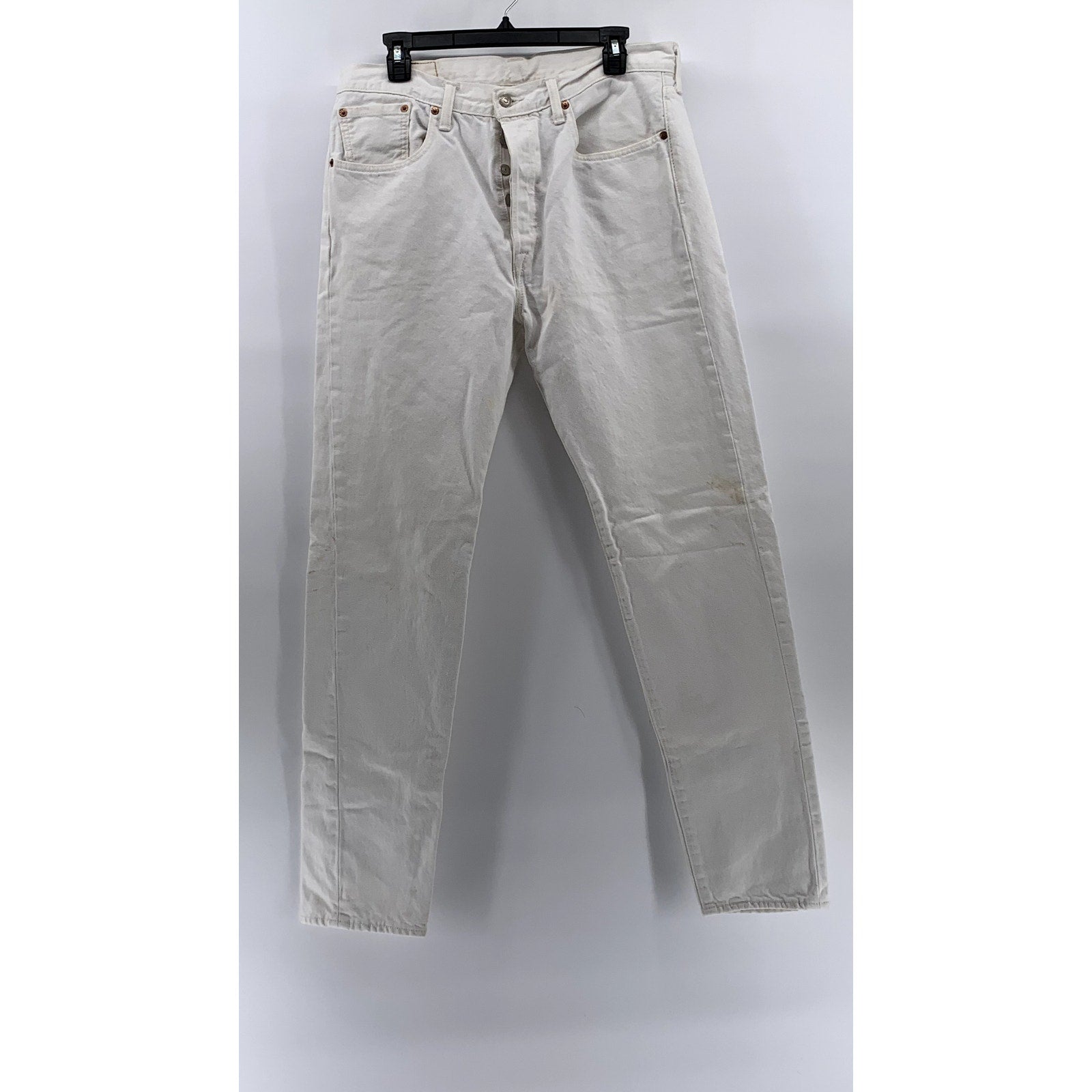 LEVI'S Men's White 501 CT Button-Fly Denim Five-Pocket Jeans SZ 32X34