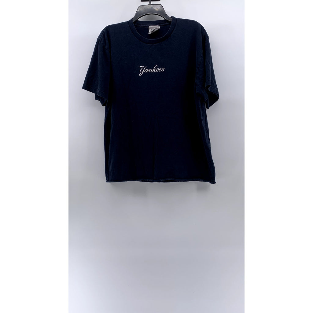 FANATICS Men's Navy-White New York Yankees Crewneck Short Sleeve T-Shirt SZ L