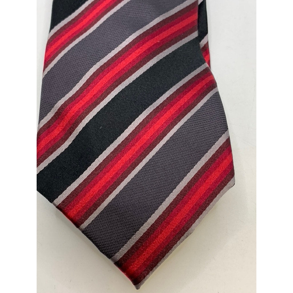 REACTION KENNETH COLE Women's Black-Red Striped Tie SZ OS