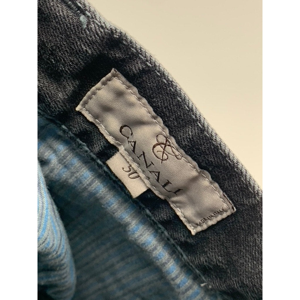 CANALI Men's Washed Black Regular-Fit Straight-Leg Five Pocket Jeans SZ 50(US34)