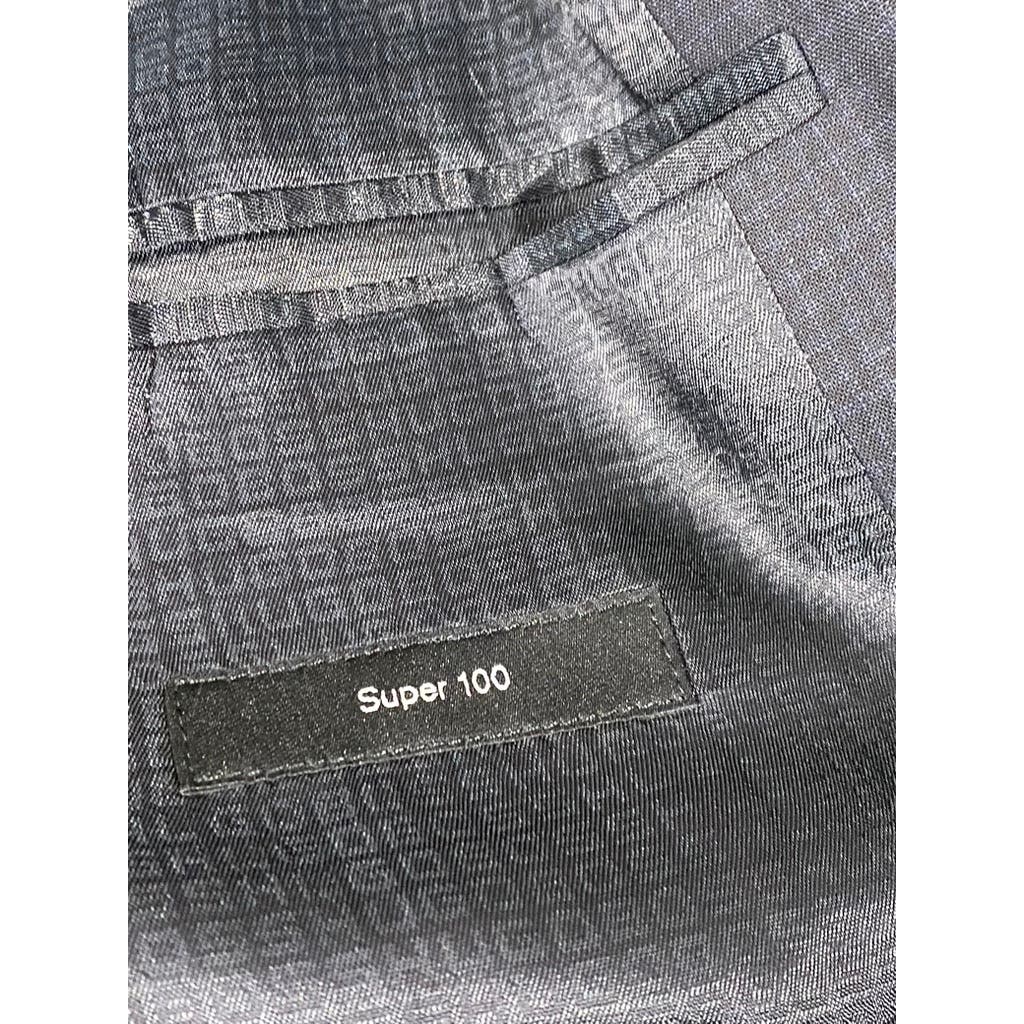 BOSS HUGO BOSS Men's Black Classic-Fit Super 100 Wool Two-Button Blazer SZ 44R