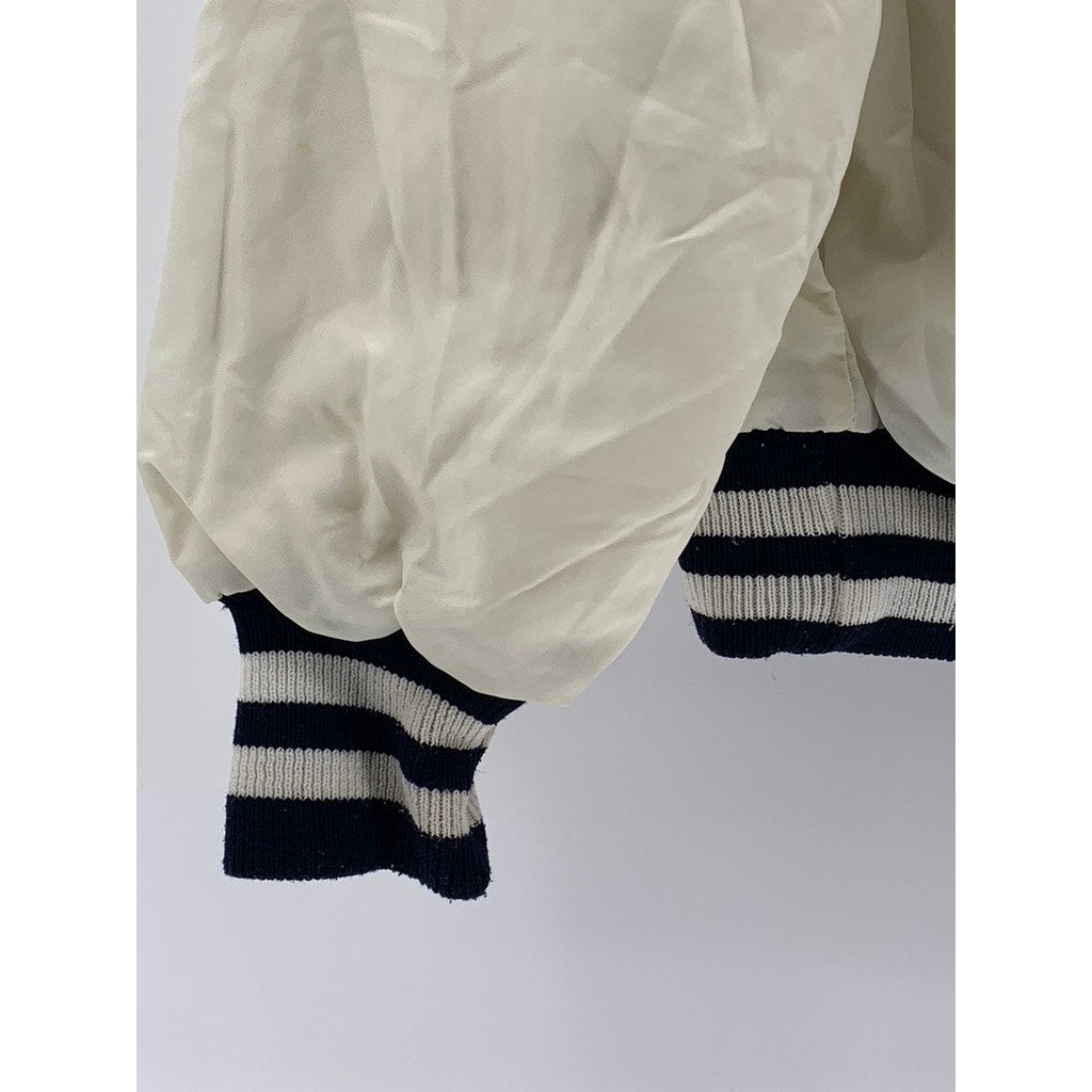 DELONG Women's White-Navy Vintage Varsity Cheerleader Jacket SZ XL
