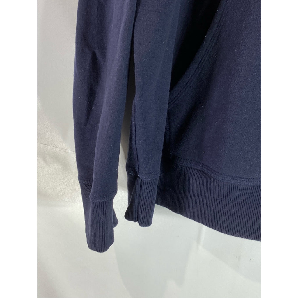 CHAMPION Men’s Navy Solid Hooded C-Logo Zip-Up Sweatshirt SZ XL