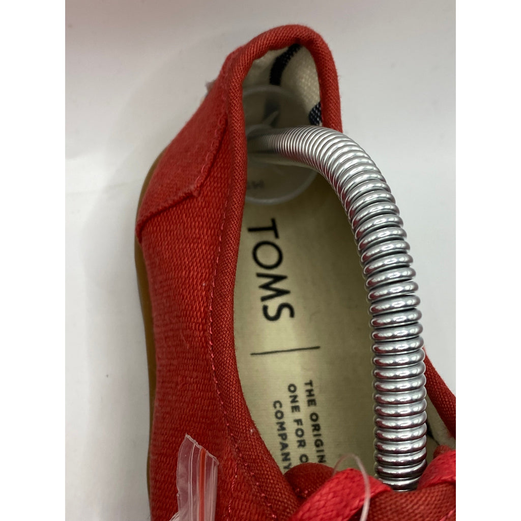 TOMS Men's Brick Red Canvas Cordones Lace-Up Round-Toe Sneakers SZ 9