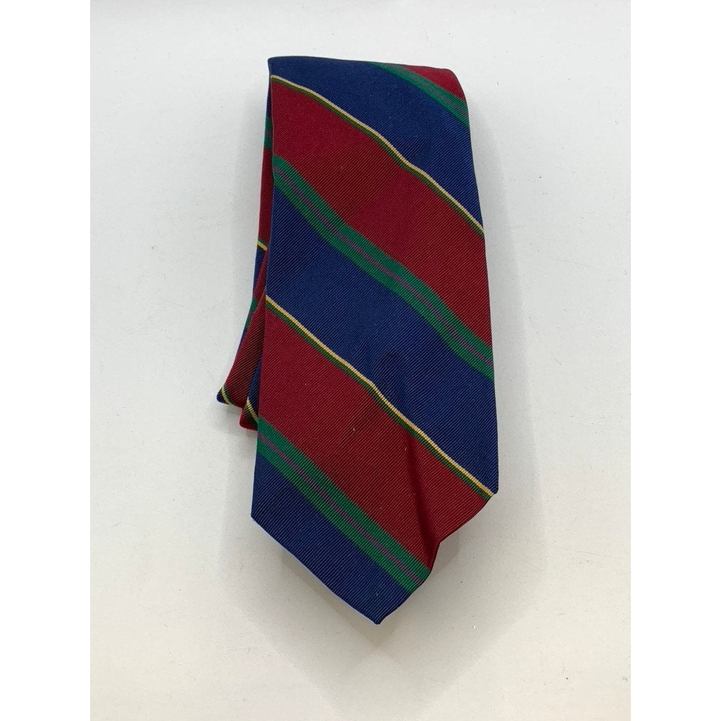 POLO BY RALPH LAUREN Men's Blue-Red-Green Striped Silk-Blend Tie SZ OS