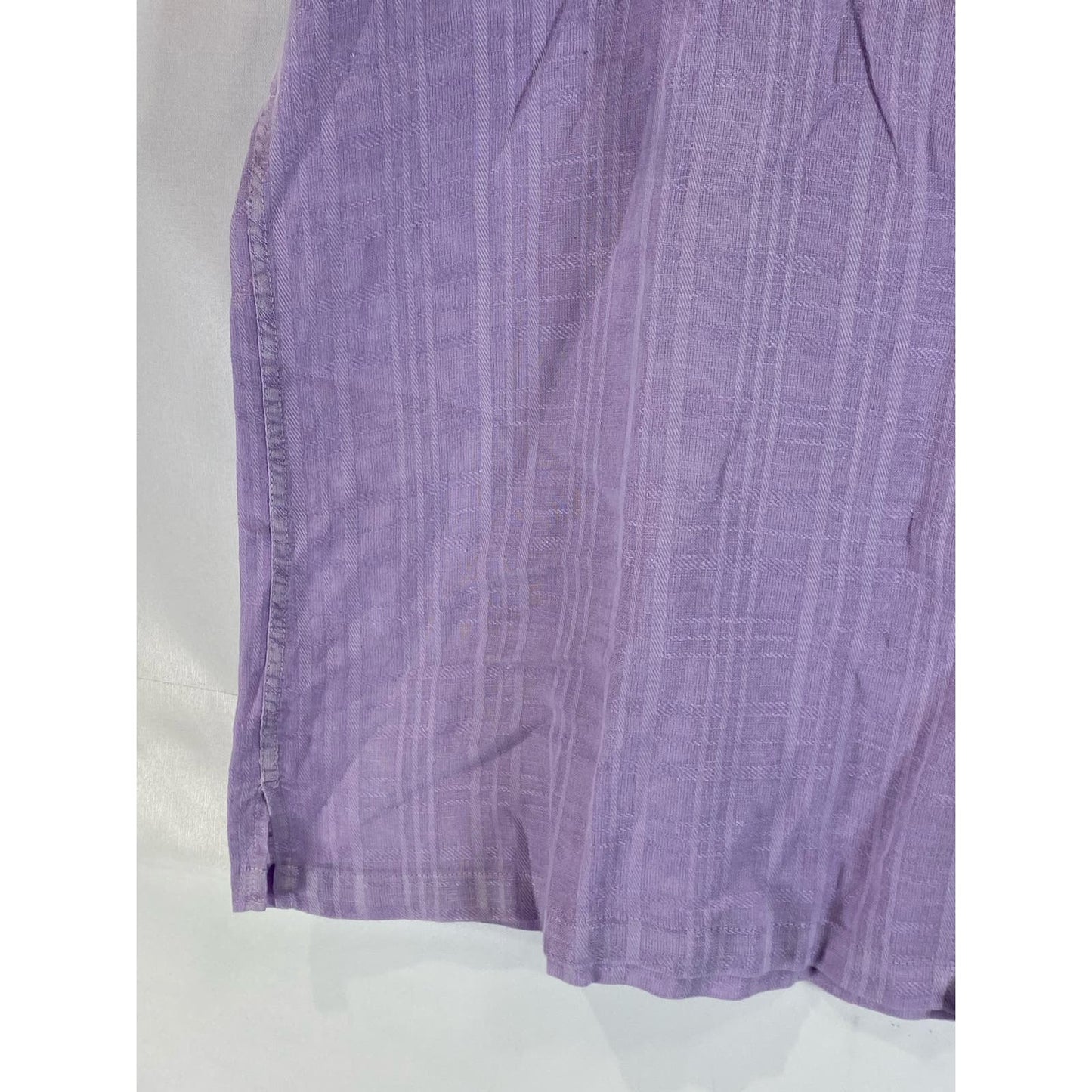 TASSO ELBA Island Men's Purple Linen-Blend Button-Up Short Sleeve Shirt SZ 2XL