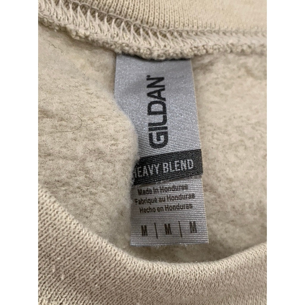 Gildan Men's Sand Crewneck Swirl Graphic Sweatshirt SZ M