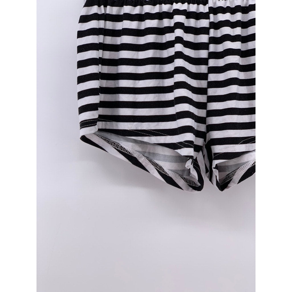 DISNEY Women's Black-White The Night Before Christmas Striped Sleep Shorts SZ S