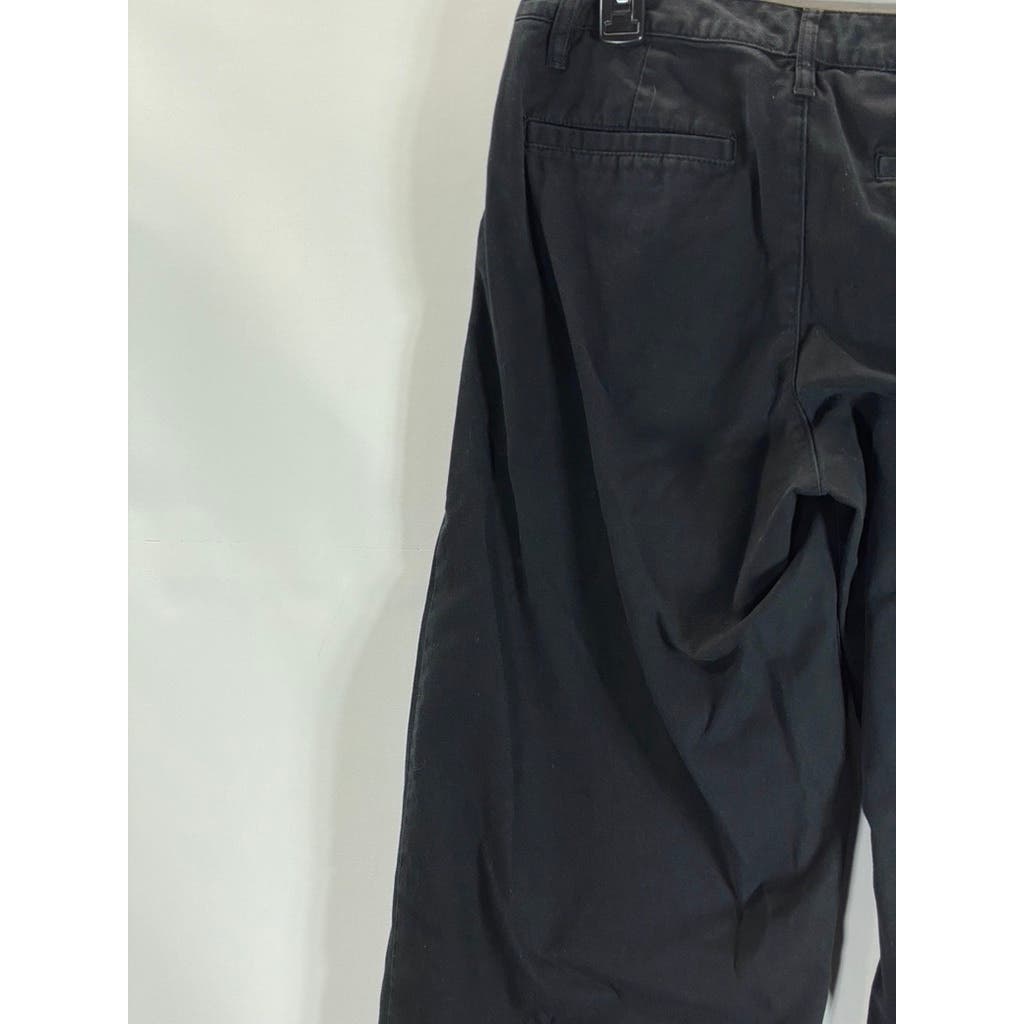 VANS Women's Solid Black Authentic Wide-Leg Cropped Chino Pants SZ 5