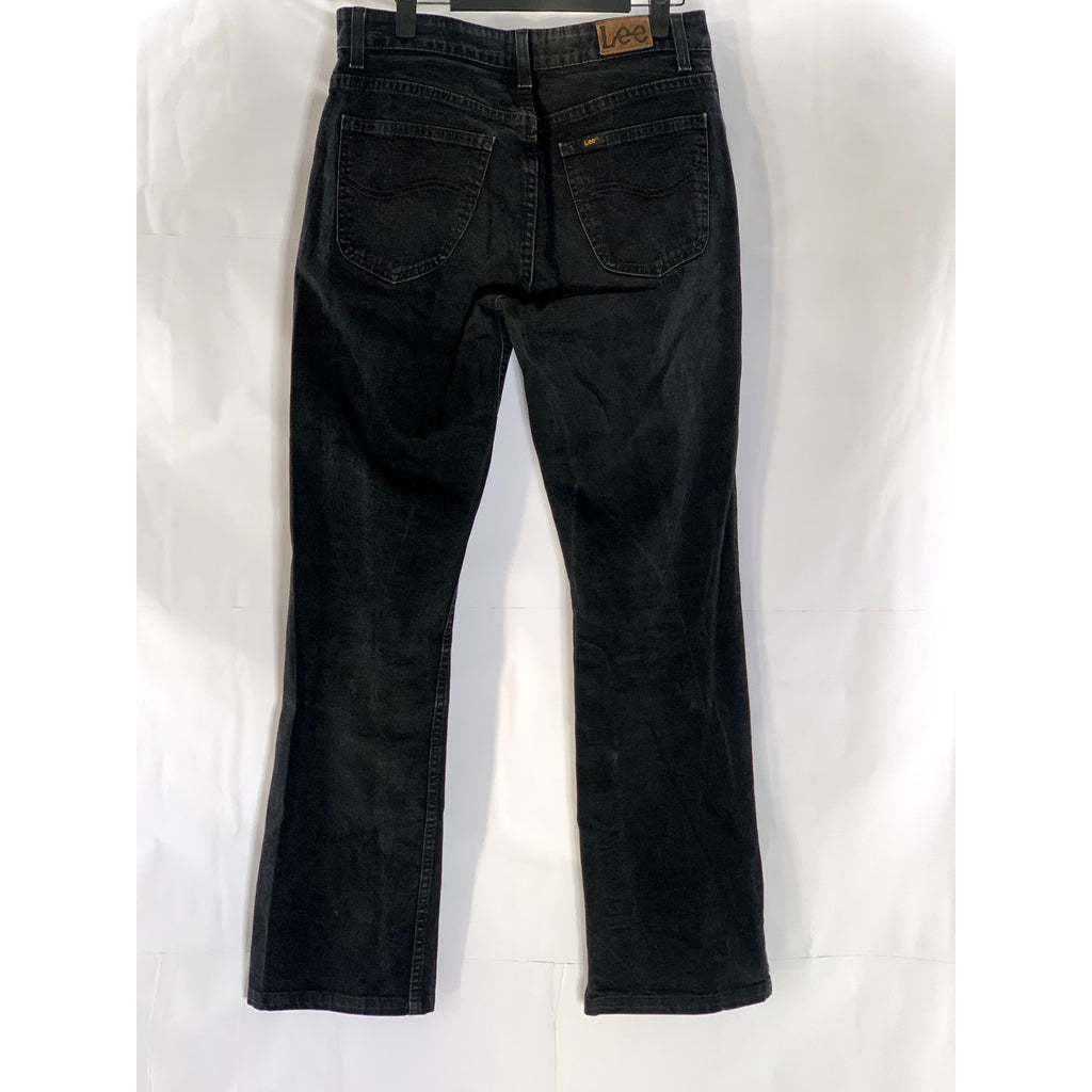 LEE Men's Black Solid Stretch Sarja Relaxed Straight-Leg Denim Jean SZ 33X33