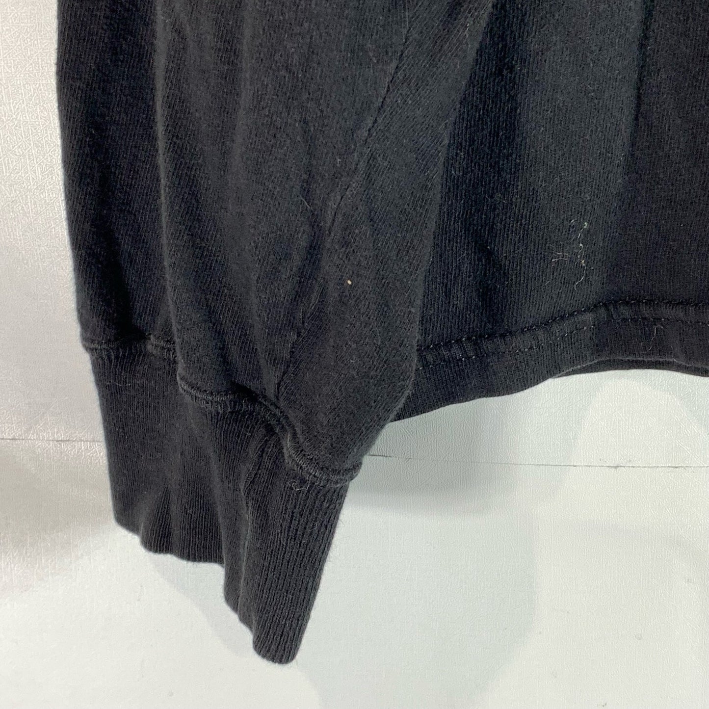 CHAMPION Authentic Men's Black Script Logo Crewneck Long Sleeve T-Shirt SZ L