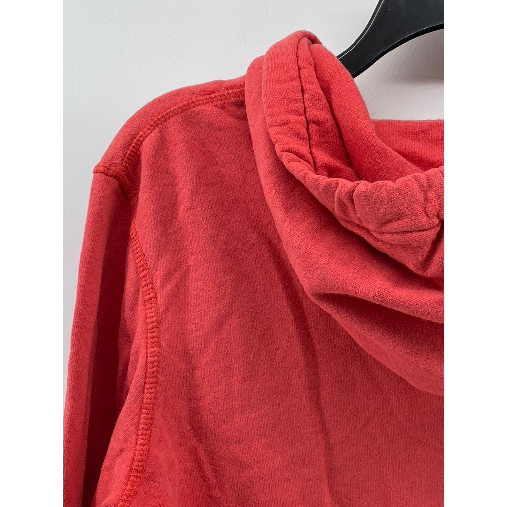 PULL&BEAR Women's Red Embroidered Patch Logo Casual Hoodie SZ S